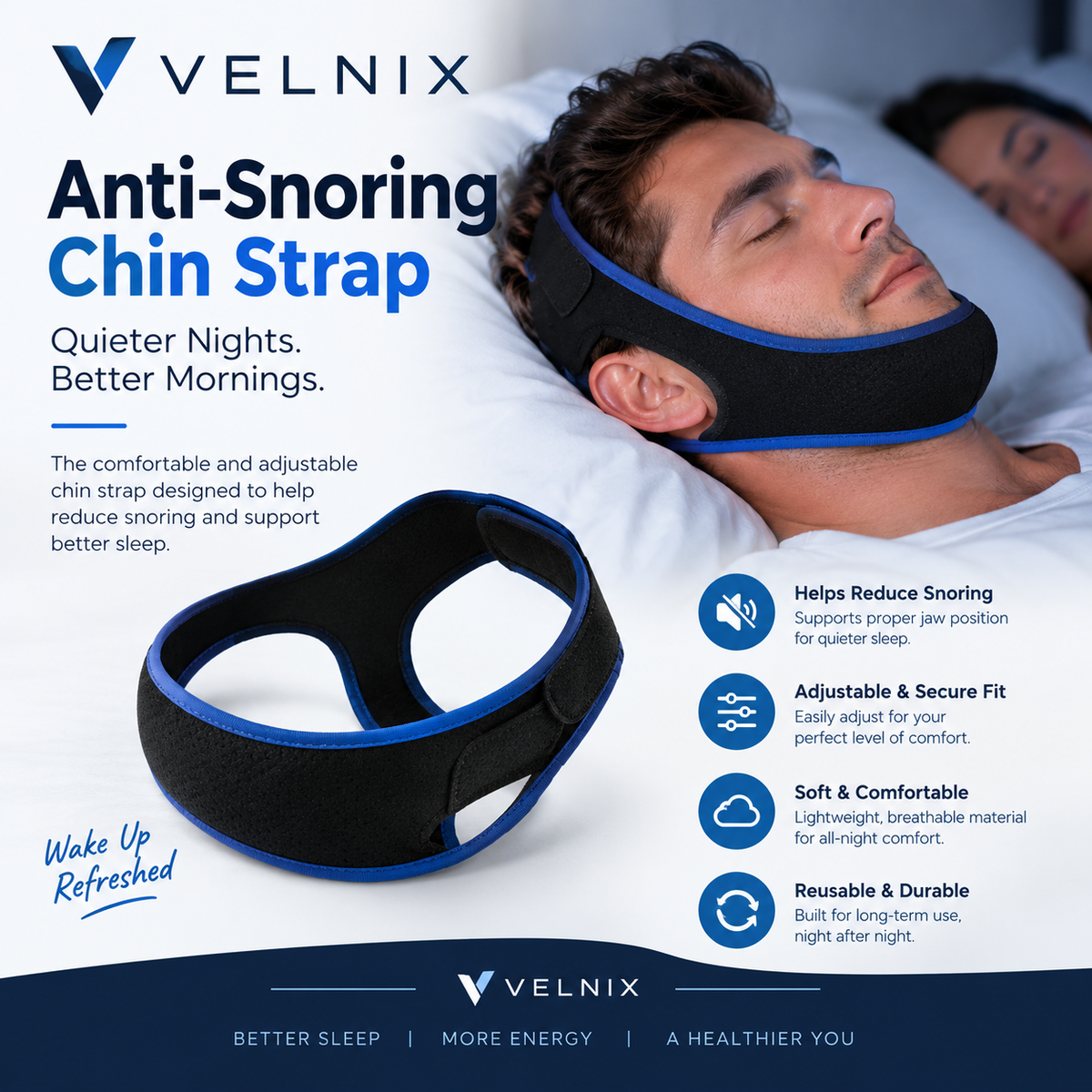 Adjustable Anti-Snoring Chin Strap